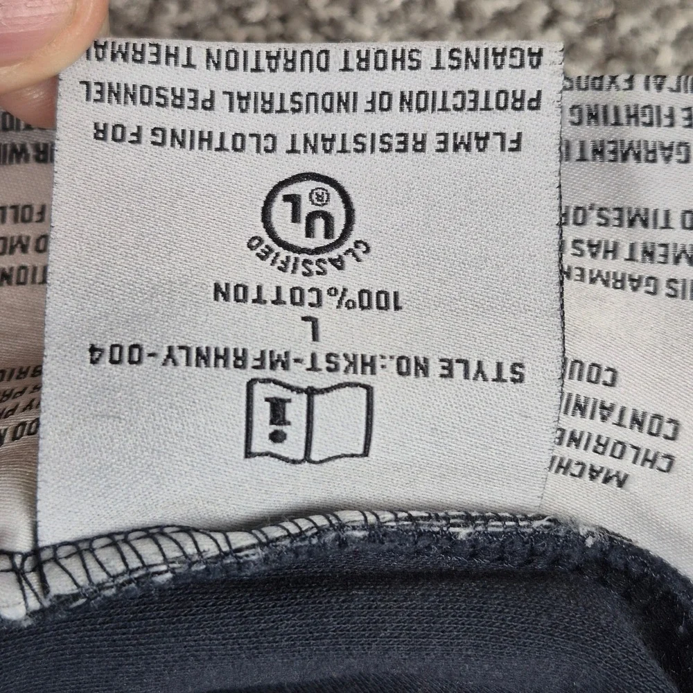 Forge FR Henley‎ Shirt Mens Large Navy Blue Flame Resistant Workwear NFPA 2112